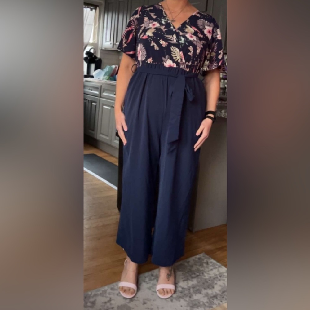 Bloomchic Plus Size Floral Patchwork Wrap Belted … - image 3